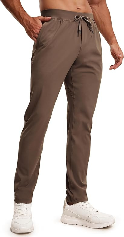 CRZ YOGA 4-Way Stretch Athletic Pants for Men 30" Workout Lounge Casual Work Jogger Pants with Zi... | Amazon (US)