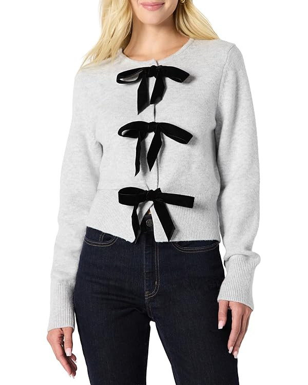 Amazon Essentials (Demi's Pick) Women's Regular-Fit Long-Sleeve Tie Front Cardigan with Bows | Amazon (US)