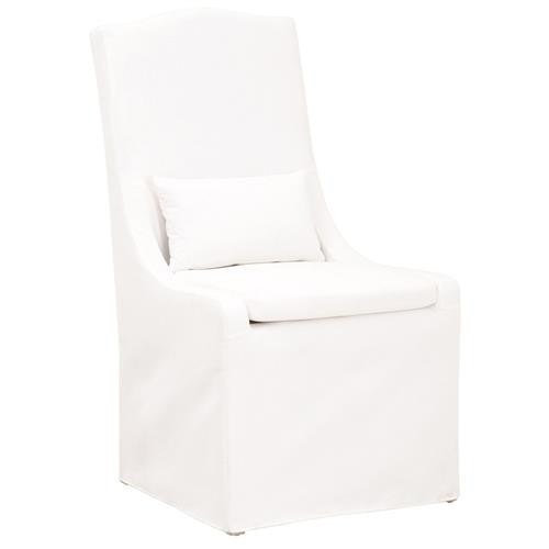 Carrie Modern White Performance Slipcovered Dining Parsons Side Chair - Set of 2 | Kathy Kuo Home