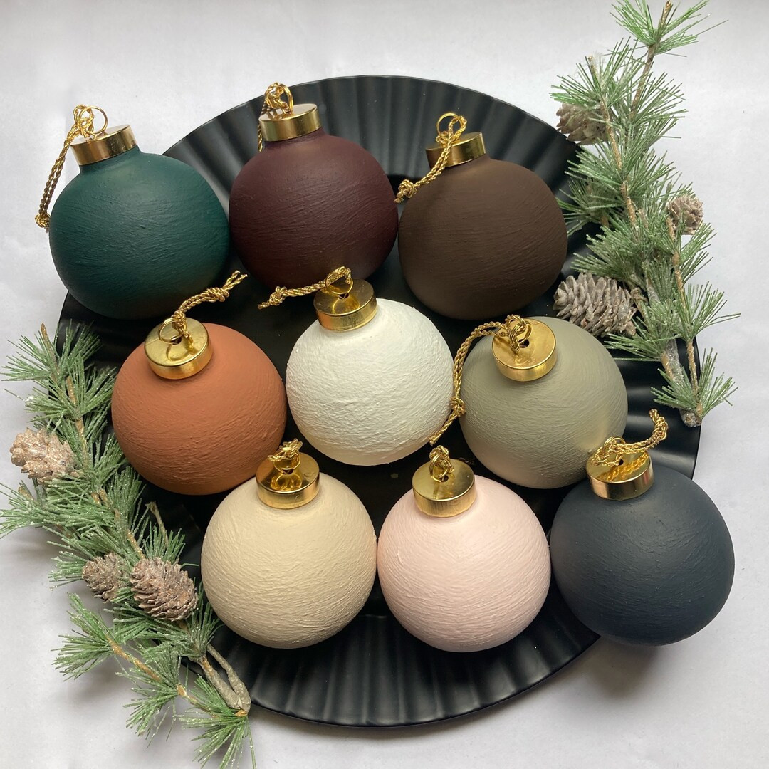 Textured Ceramic Ornaments I Large I Hand Painted I 9 Pack I - Etsy | Etsy (US)