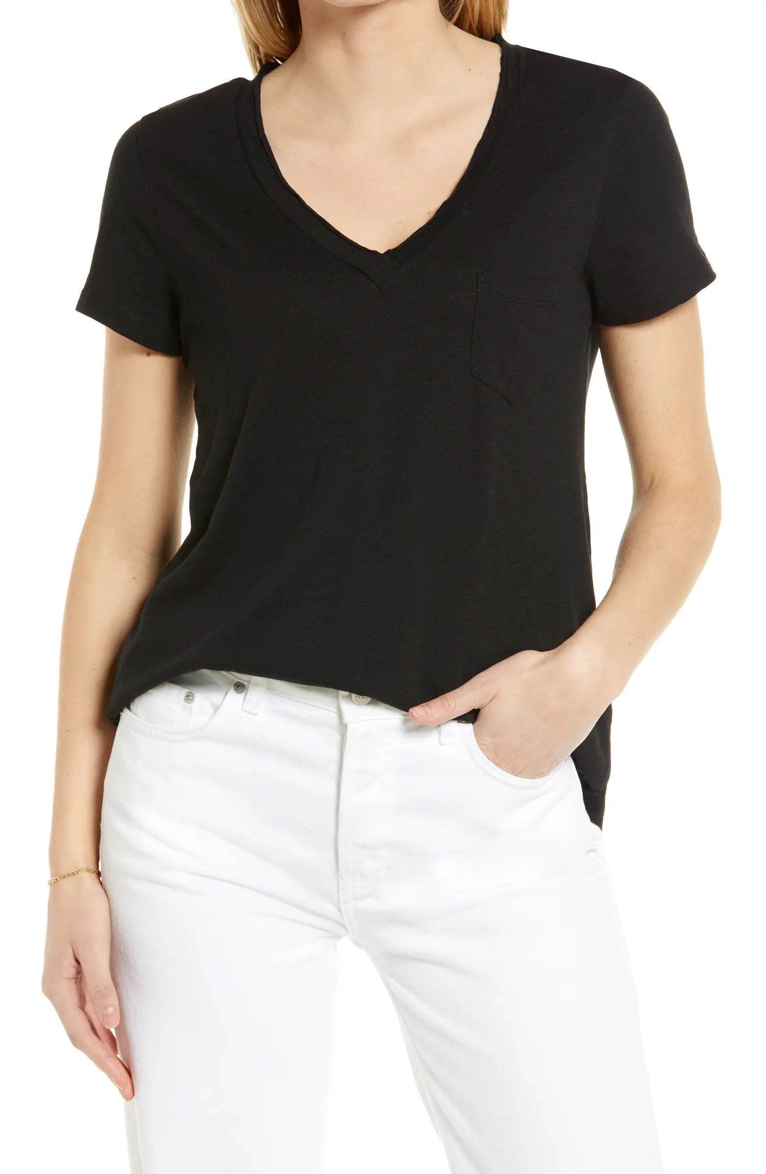 V-Neck Short Sleeve Pocket T-Shirt | Nordstrom