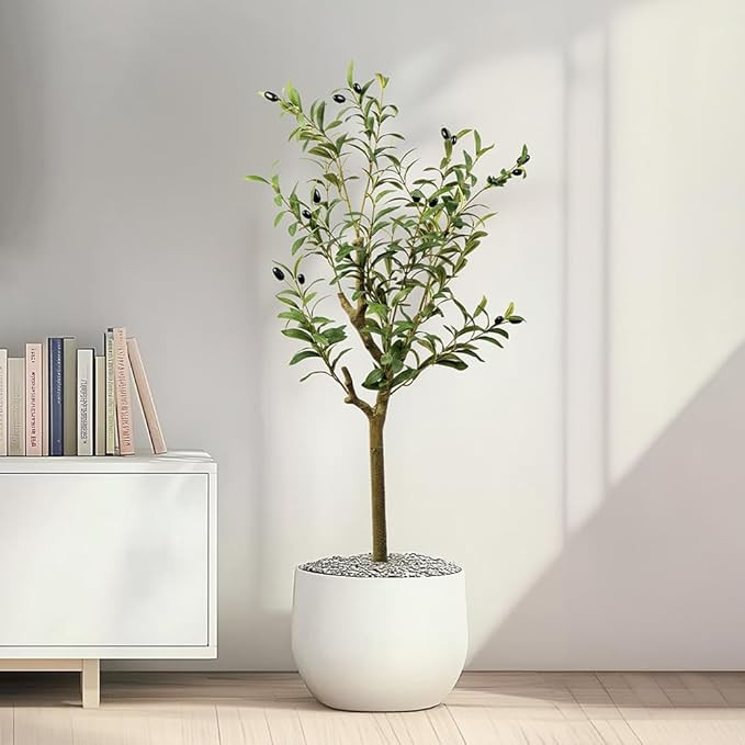3FT Artificial Olive Tree, Indoor Faux Olive Tree Fake Potted Silk Olive Tree Plants with Lifelik... | Amazon (US)
