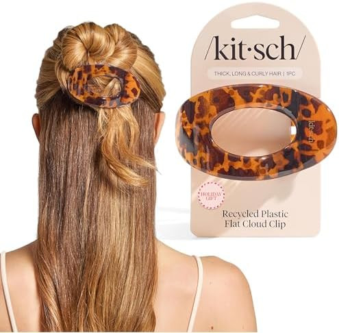 Kitsch Large Flat Claw Clips for Women - Stylish Flat Hair Clips, Strong Hold for Thick & Fine Ha... | Amazon (US)