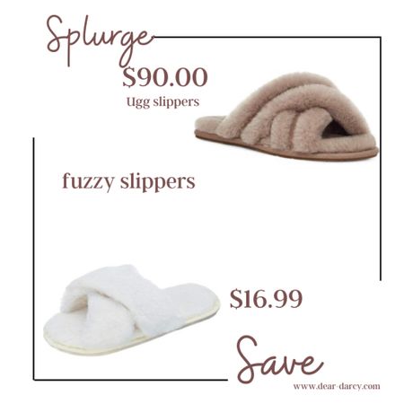 Splurge versus Save.

Plush slippers 
Ugg’s  sure are a splurge but some would say so worth every penny for the cushiness on your feet!  What a fab gift idea!

Now the Major save is these plus and of so soft Amazon slippers!
I have these and they are fab and for $17
It’s a major steal!

Both fabulous gifts depending on your budget!



#LTKunder100 #LTKshoecrush #LTKHoliday