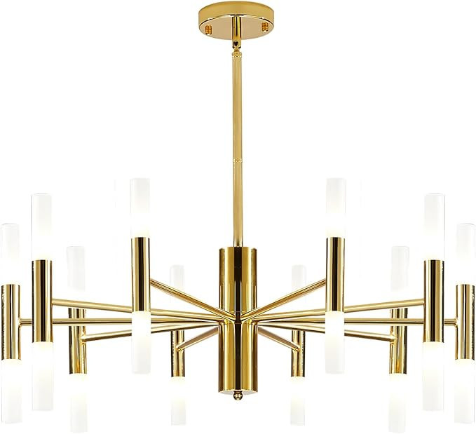 BOKT Modern Chandelier 20-Lights LED Sputnik Chandelier Mid Century Pendant Light Acrylic White S... | Amazon (US)