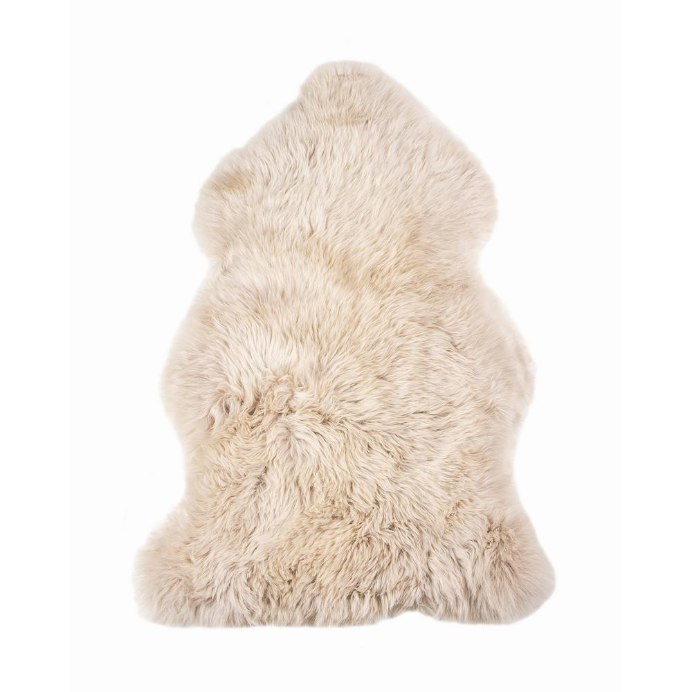 New Zealand Taupe 2 ft. x 3 ft. Single Sheepskin Area Rug | The Home Depot