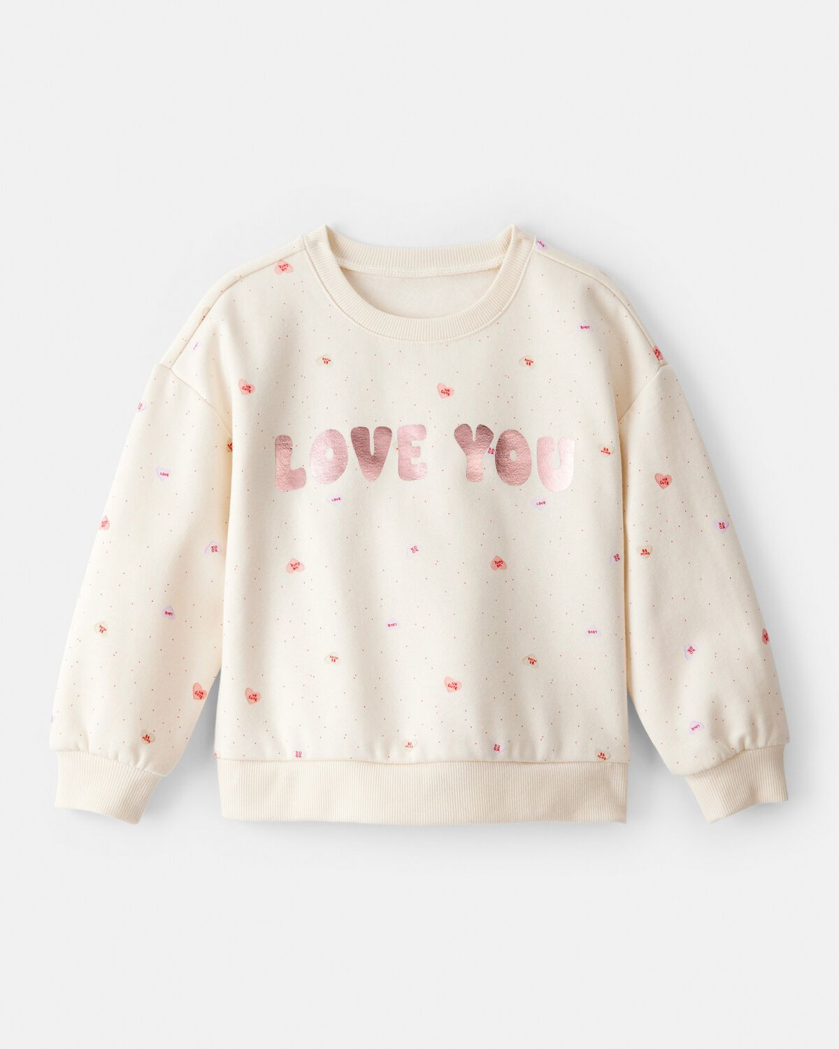 Toddler Girl Heart Long-Sleeve Pullover Sweatshirt - Ivory | Carter's Inc