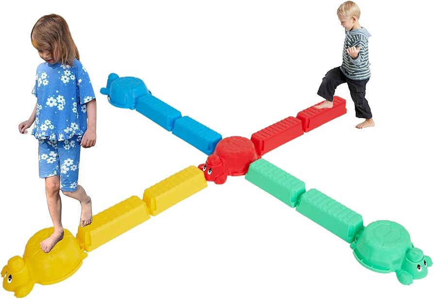 Balance Beams Stepping Stones For Kids - 12 Piece Turtle Jumping Stepping Stones Balance Beams, T... | Amazon (US)