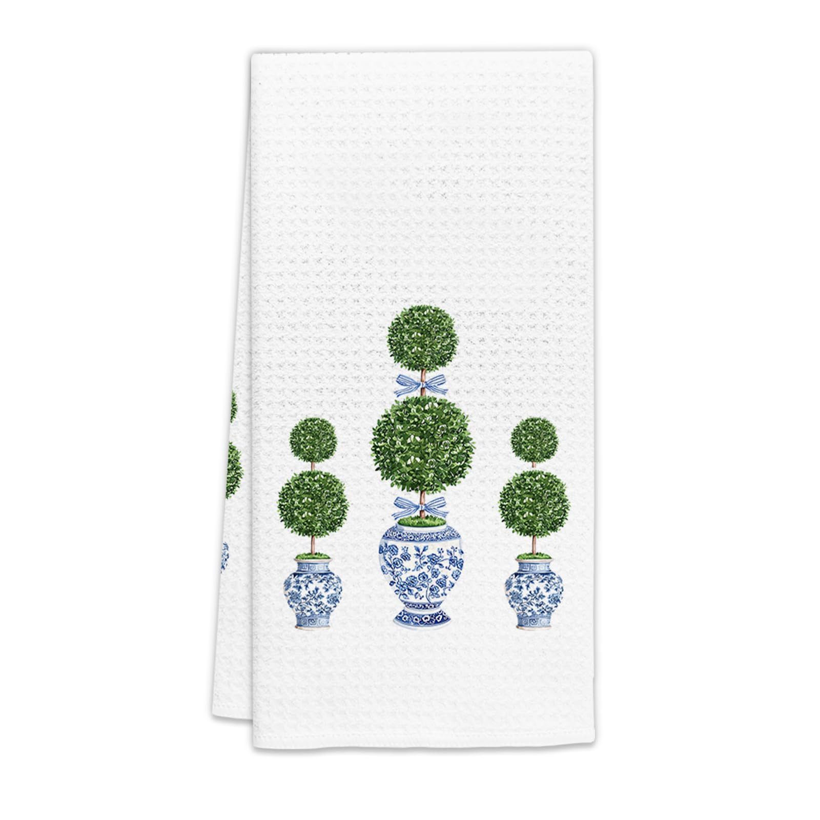 Blue and White Porcelain Kitchen Towels, Chinoiserie Decor Blue and White Dish Towels, Topiary Tr... | Amazon (US)