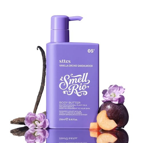 Sttes Body Butter 05# (Vanilla Orchid Sandalwood) - Fast Absorbing, Lightweight, Non-Greasy, With Active Caffeine, Jojoba Seed Oil, Natural Coconut Oil, 250ml/8.45 fl.oz | Amazon (US)