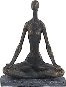 Deco 79 Modern Polystone Yoga Sculpture, 9" x 5" x 11", Black | Amazon (US)