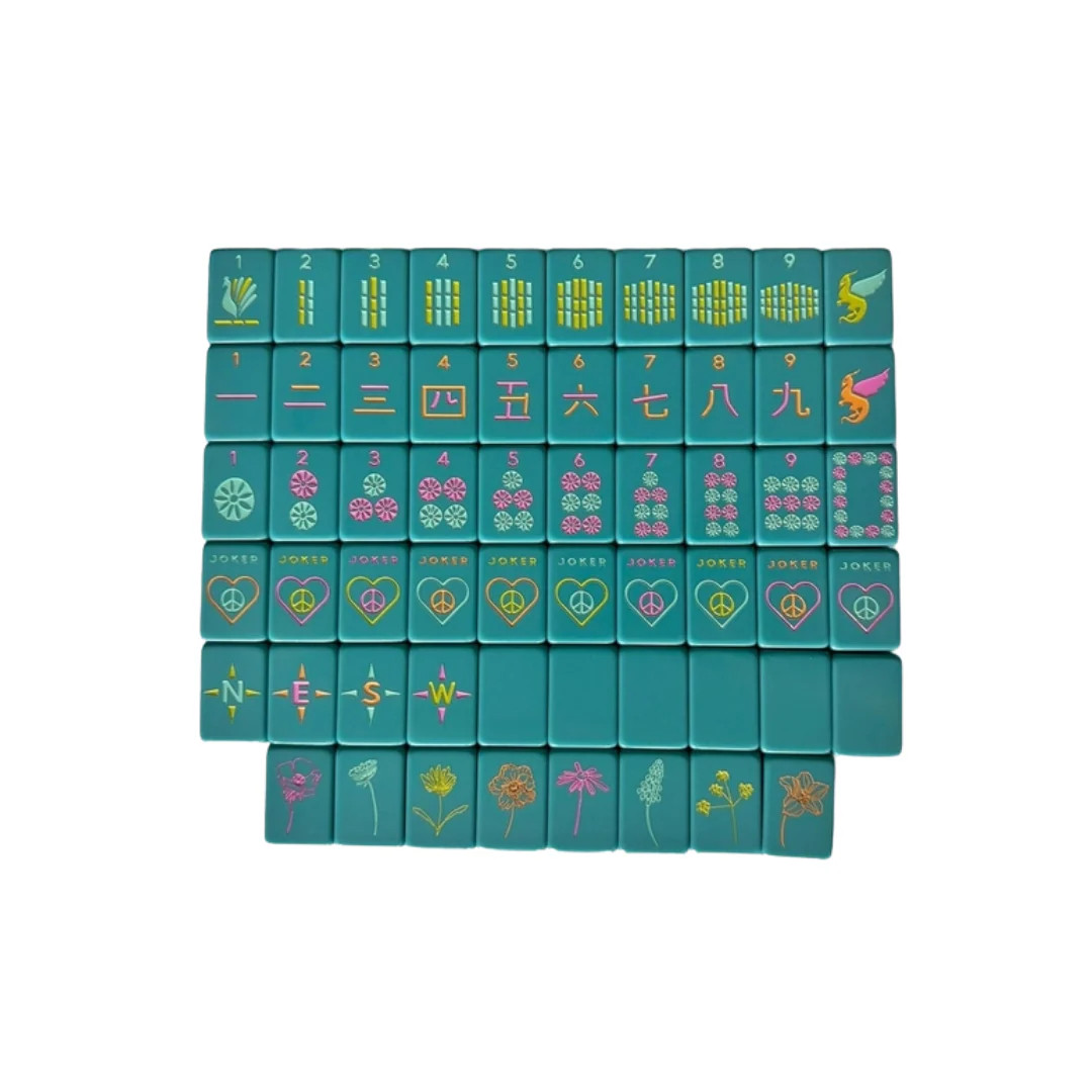 Totally Teal Mahj Tiles | Pink Antlers