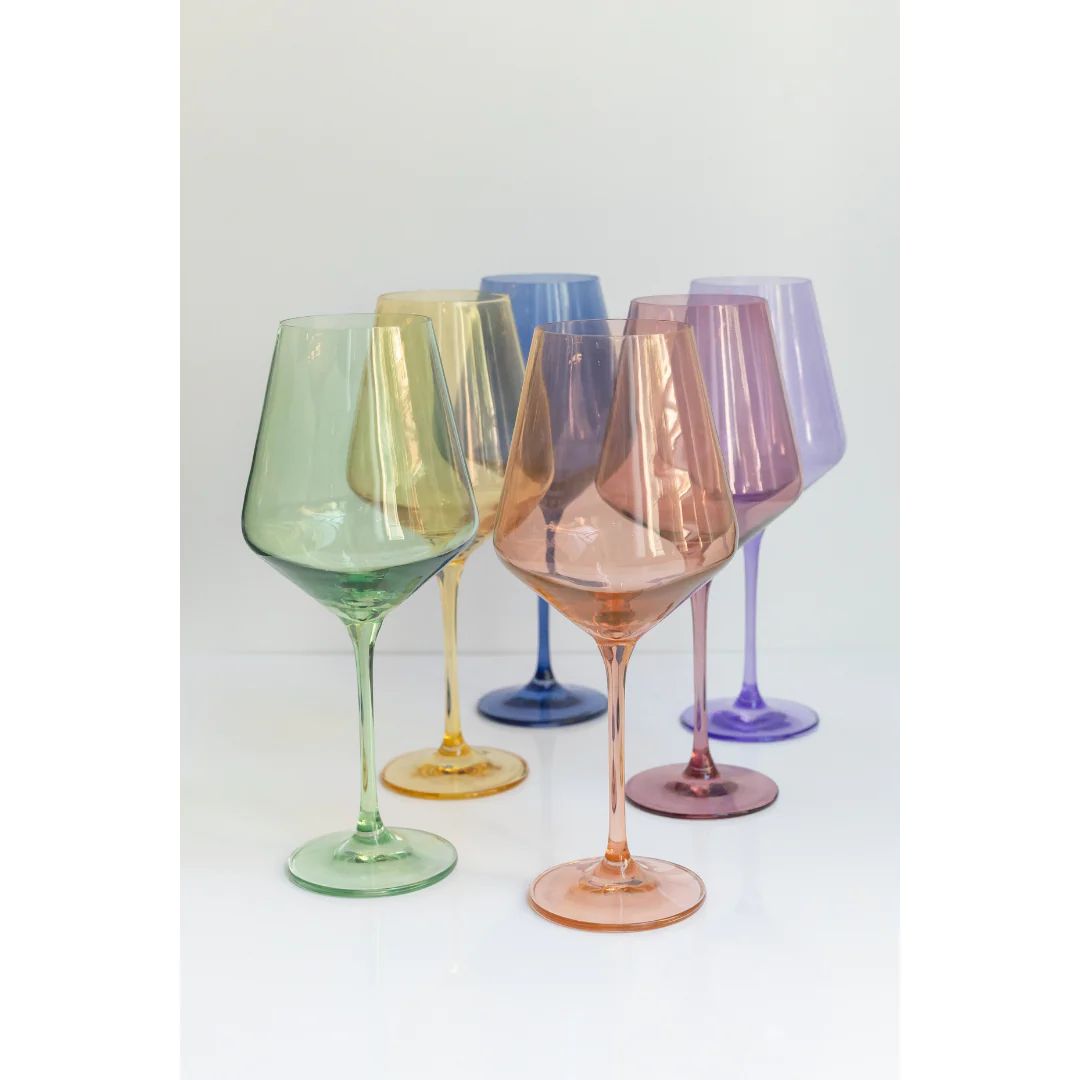 Wine Glass (Set of 6), Pastel Mixed | The Avenue