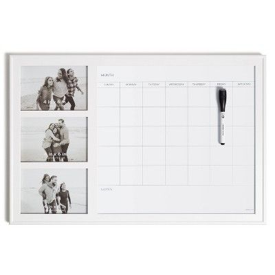U Brands 15"x23" Photo Frame Dry Erase Monthly Calendar with Marker | Target