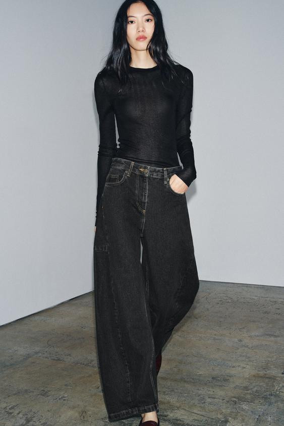 ZW COLLECTION MID-RISE BARREL JEANS | Zara Canada