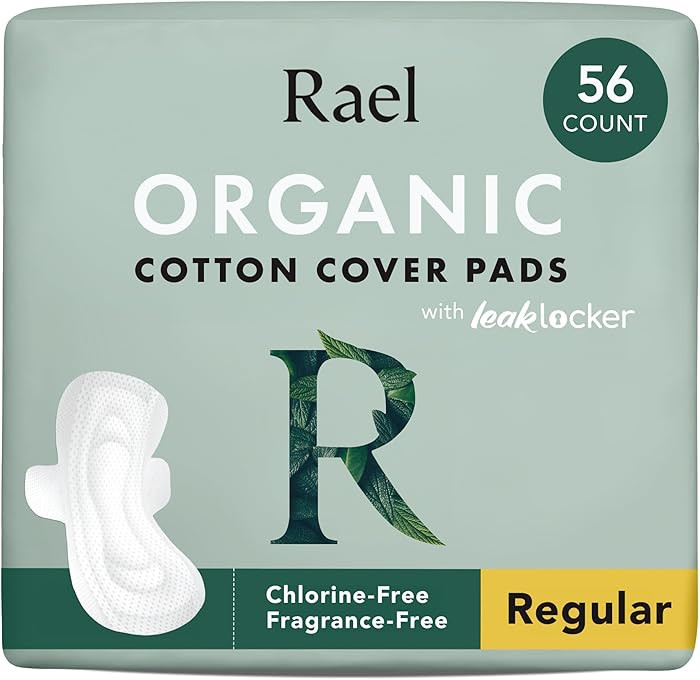 Rael Pads for Women, Organic Cotton Cover - Moderate Absorbency, Feminine Care, Ultra Thin, Sanit... | Amazon (US)