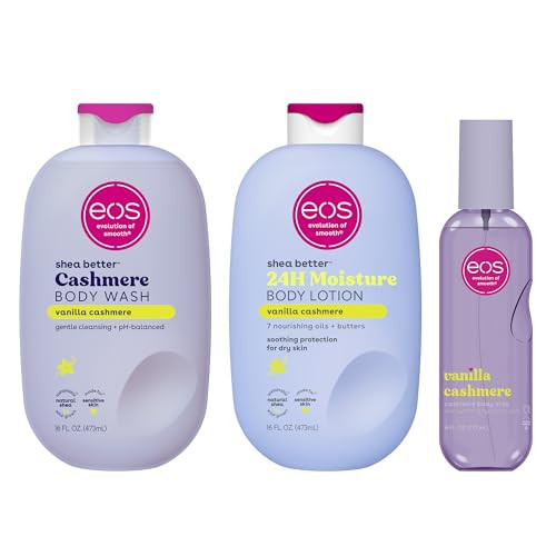 eos Vanilla Cashmere Scent Layering Bundle - Body Wash, Body Mist, Body Lotion | Amazon (US)