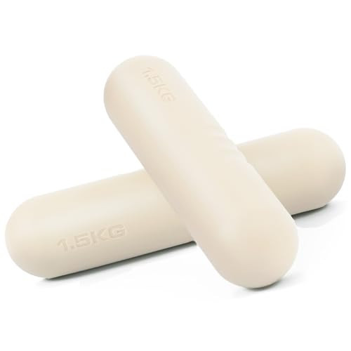 Egles Dumbbell Weight Bars for Women & Men, Set of 2 (3.3 LB | 6.6 LB Pair) -Hand Weights for Walking, Strength Training, Yoga, Pilates, Non-Slip Weights, Portable Strength Training, beige | Amazon (US)