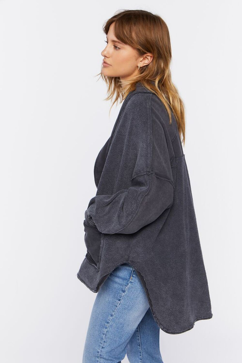 French Terry High-Low Jacket | Forever 21 (US)