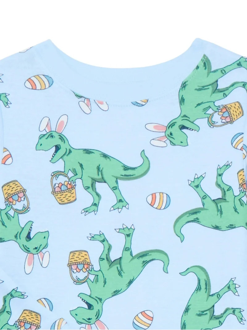 Way to Celebrate Boys Cotton Snug-Fit Top and Pants Snug Fit Pajama Set, 2-Piece, Sizes 4-10 | Walmart (US)