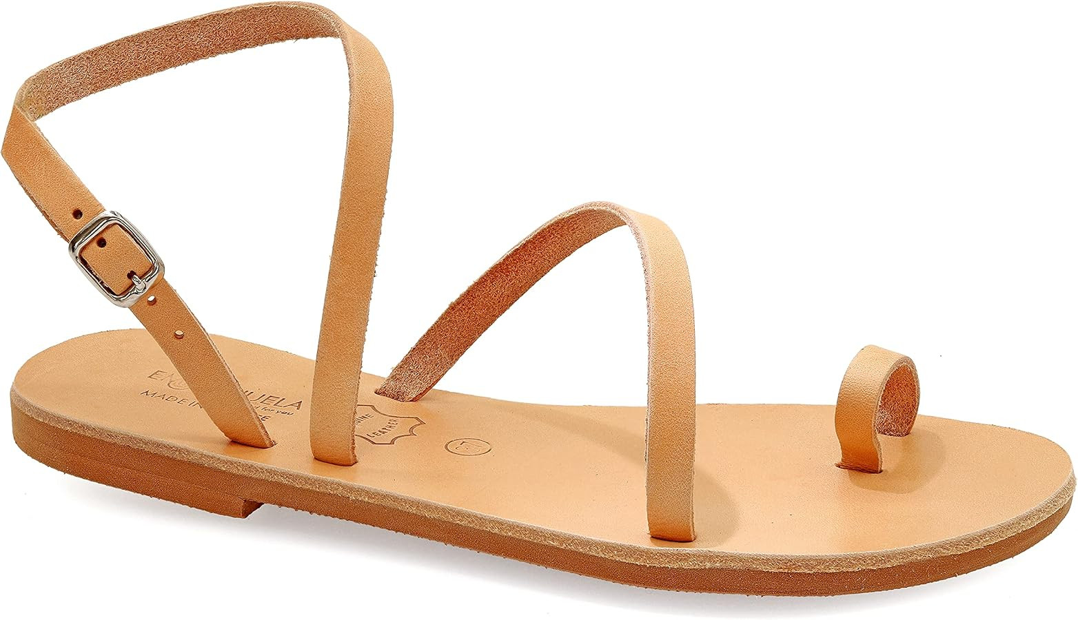 Emmanuela Ancient Greek Handmade Leather Flat Sandals, Quality Summer Shoes for Women with adjust... | Amazon (US)