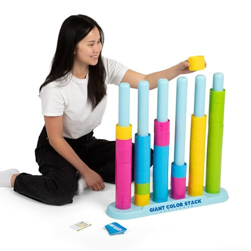 Giant Color Stack Challenge By Relatable - The Ultimate Jumbo Brain Teaser & Strategy Game - Includes 50 Puzzles for Indoor/Outdoor Play, Perfect Yard Game for Ages 6 and Up | Amazon (US)