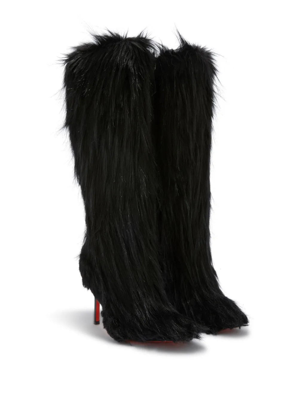 100mm faux-fur stiletto boots | Farfetch Global