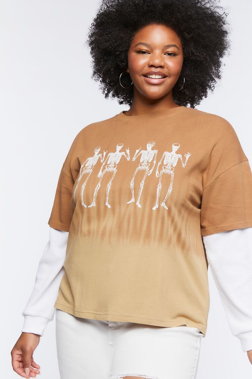 Plus Size Skeleton Graphic Combo Tee | Forever 21 | Forever 21 (US)