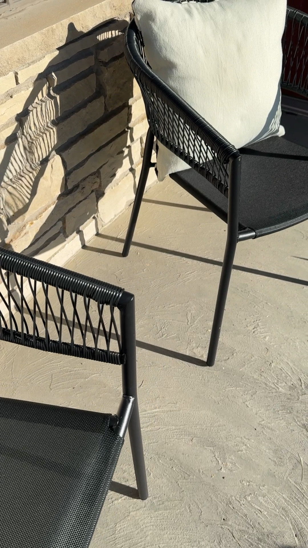 Lightweight patio chairs and outdoor pillows. Super comfy, not too big or small, they truly are the perfect size for so many spaces. 

#LTKHome #LTKSeasonal #LTKFindsUnder100