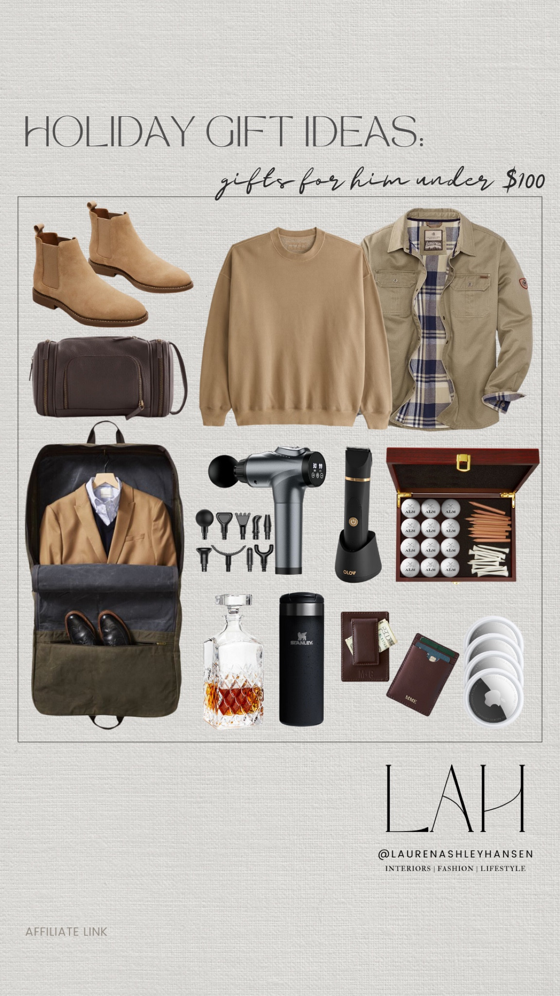 Gifting ideas for him under $100!! From traveling essentials to clothing, massage therapy, golfing essentials, personalized finds, and more! 

#LTKMens #LTKGiftGuide #LTKHoliday