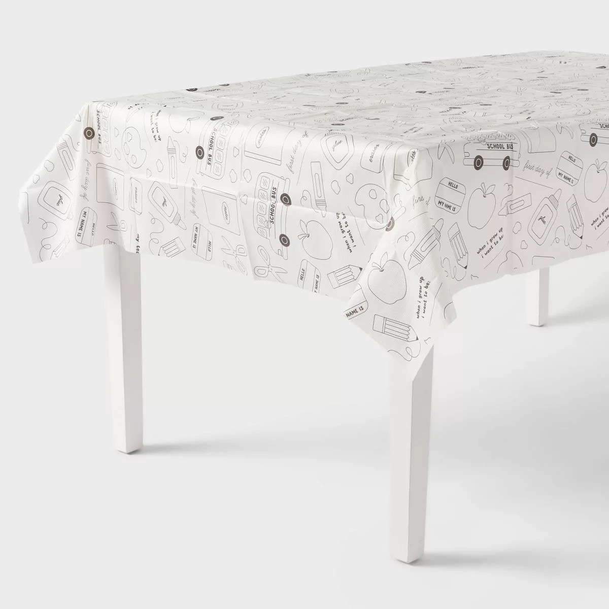 First Day of School Color Your Own Table Cover, Teacher Supplies - Spritz™ | Target