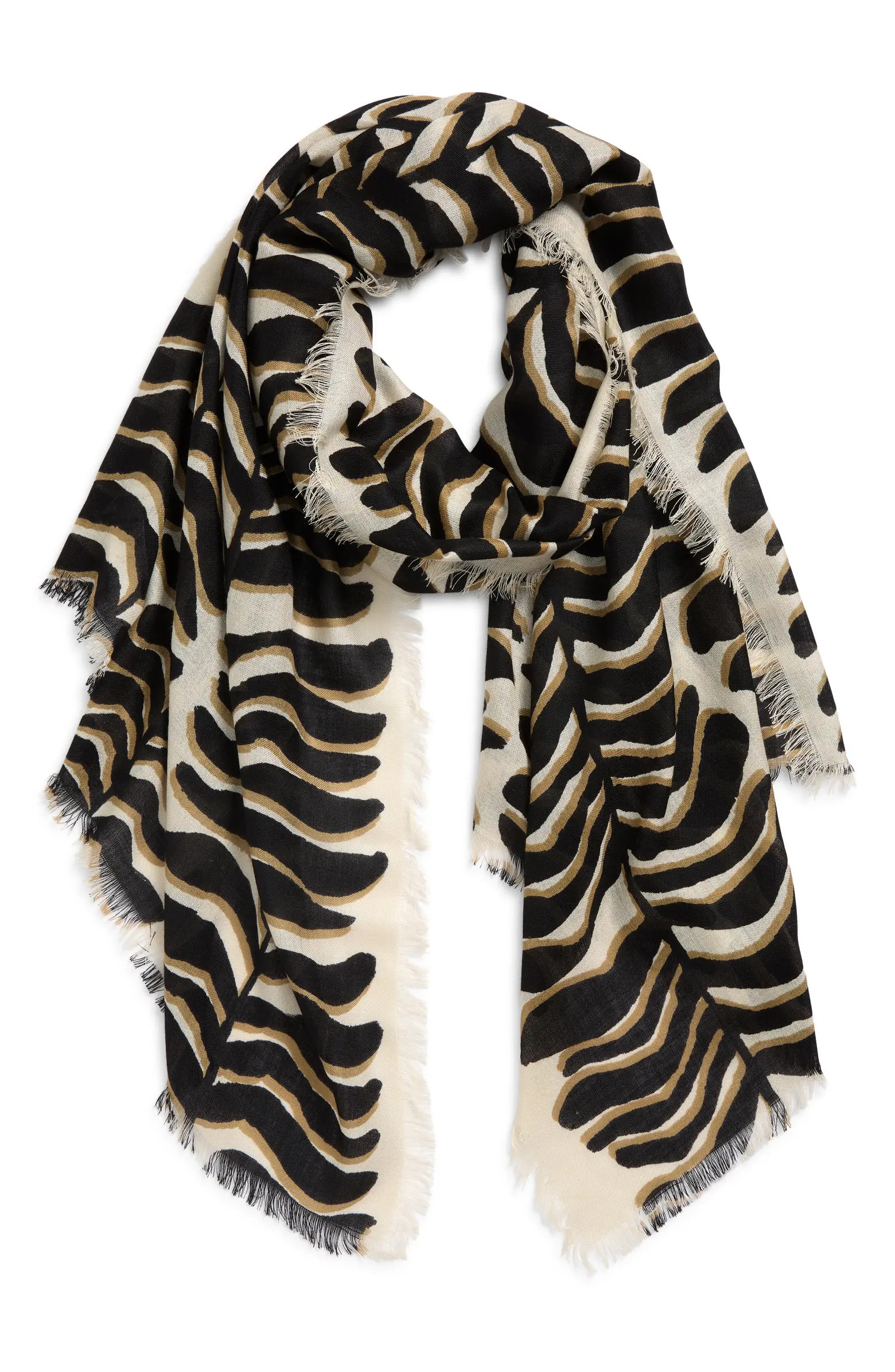 Eyelash Trim Print Cashmere & Silk Wrap | Nordstrom