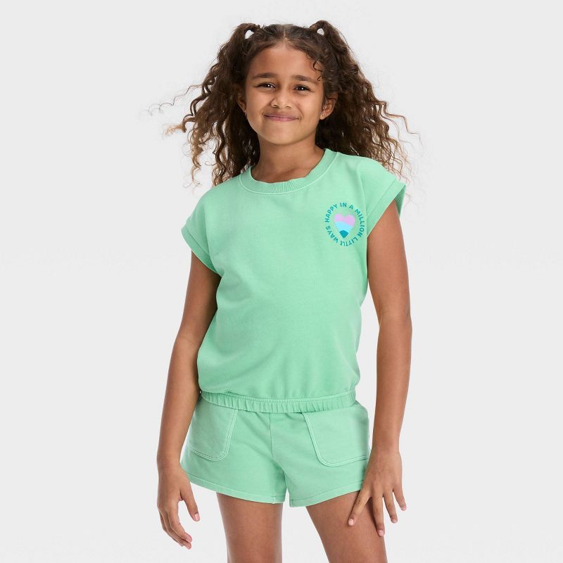 Girls' French Terry Short Sleeve Top - Cat & Jack™ | Target