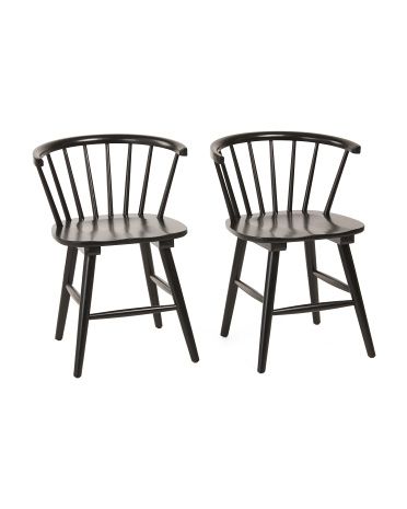 Set Of 2 Wood Curve Back Dining Chairs | TJ Maxx