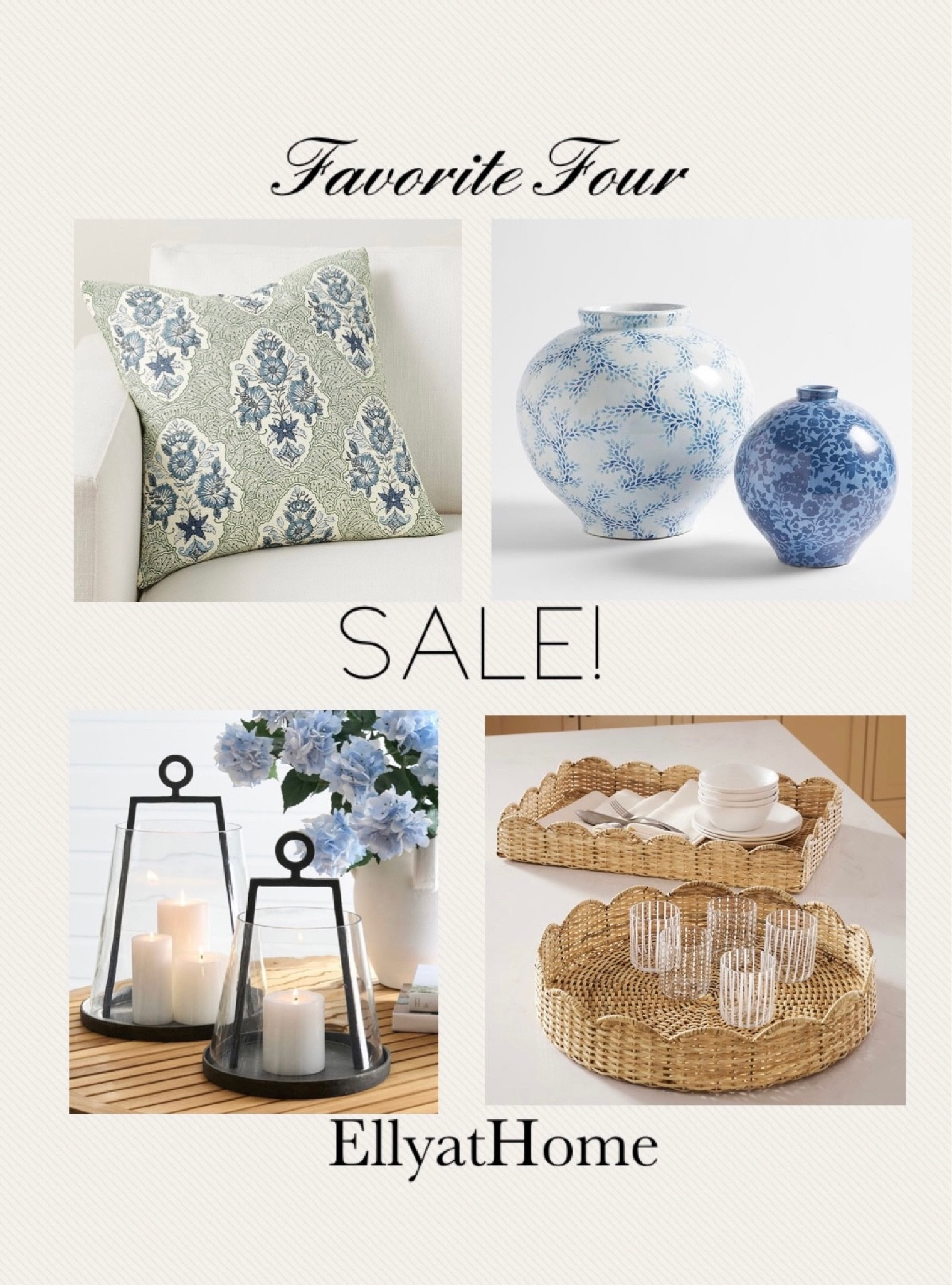 Memorial Day sales at Pottery Barn! Favorite four, indoor/outdoor throw pillows, blue vase collection, lanterns, wicker, rattan scalloped trays. Shop more selections. Home decor accessories. 

#LTKunder50 #LTKhome #LTKsalealert