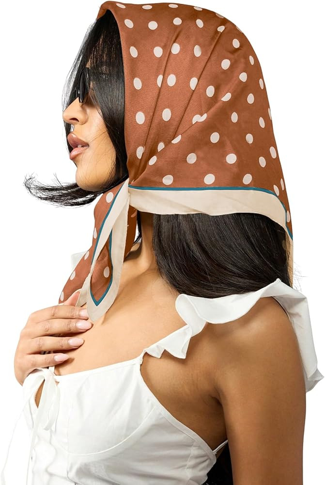 Verdusa Women's Polka Dots Head Scarf Y2k Vintage Square Bandana Hair Scarfs | Amazon (US)