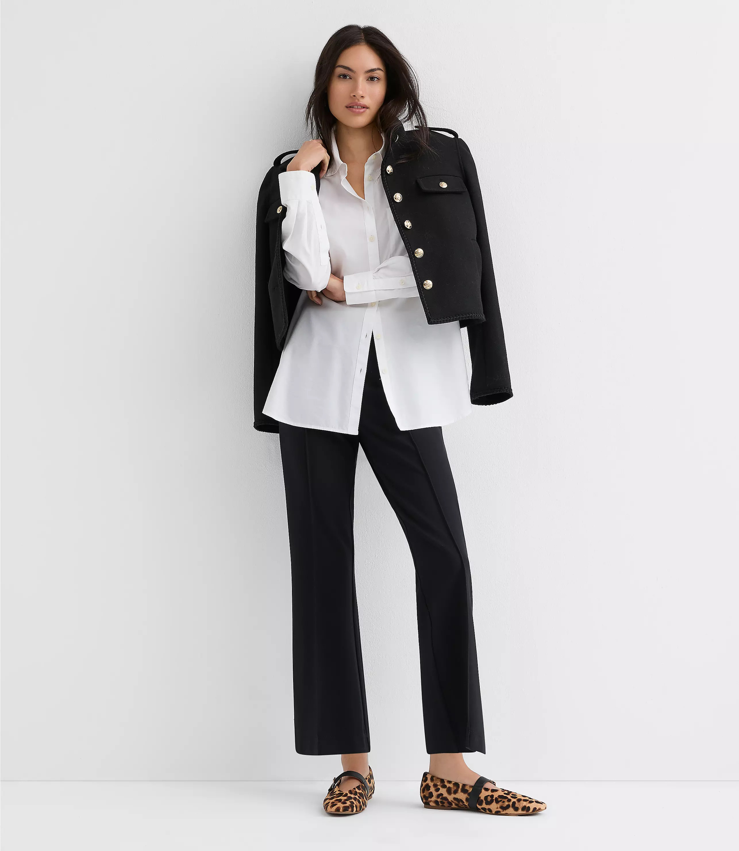 Pintucked Kick Crop Pants in Ponte | LOFT