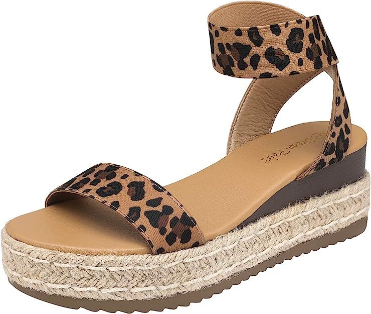 DREAM PAIRS Women's Ankle Strap Espadrilles Platform Wedges Sandal | Amazon (US)