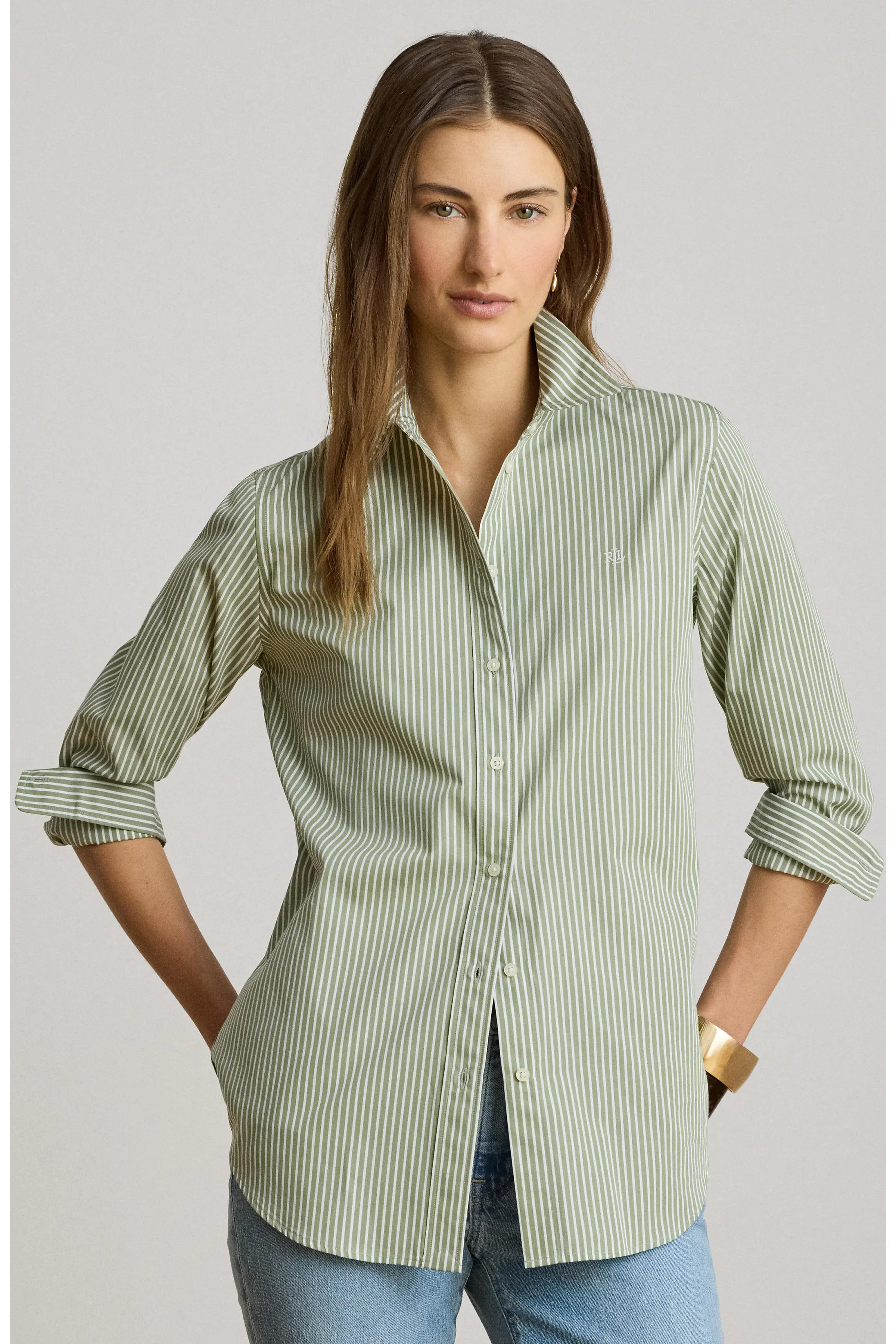 Classic Fit Stripe Cotton Broadcloth Button-Up Shirt (Women) | Nordstrom | Nordstrom