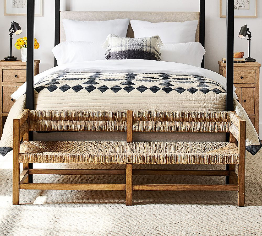Malibu Woven Bench (64") | Pottery Barn (US)