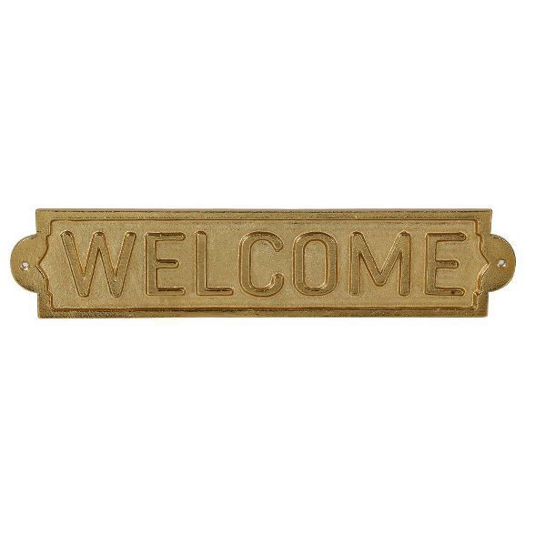 Metal Welcome Sign Wall Sculpture Gold - Threshold™ | Target