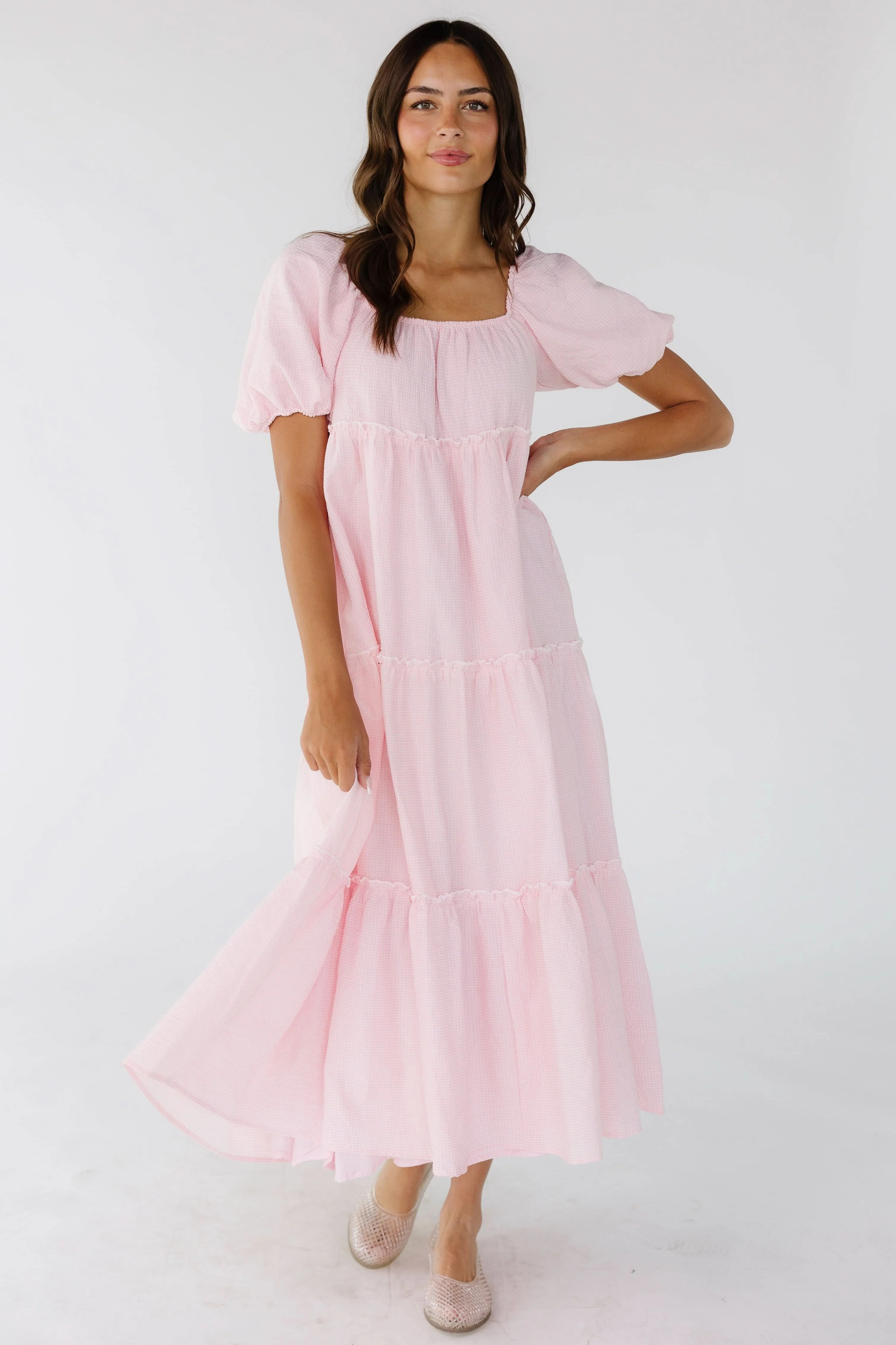 Modest Brass & Roe Charity Tier Dress - Pink | Called To Surf