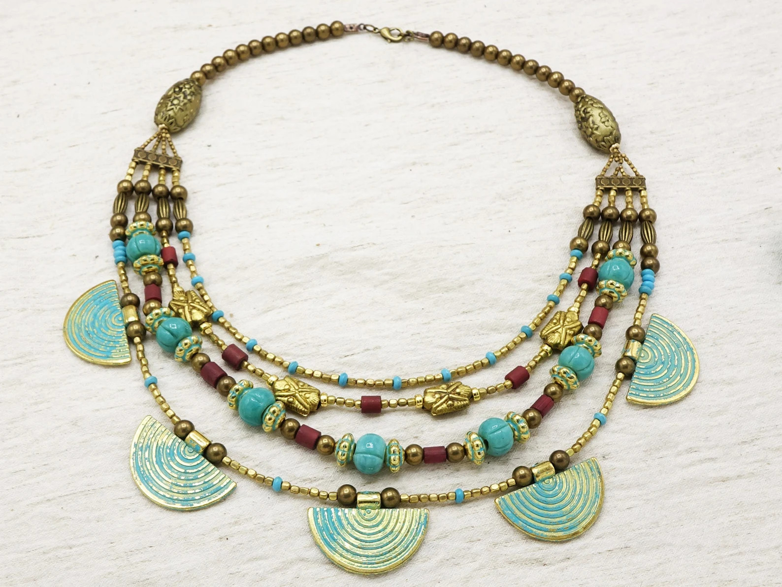 Beaded Necklace - Turquoise Layered Necklace - Boho Chic Necklace - Necklaces for Women - Gift fo... | Etsy (EU)