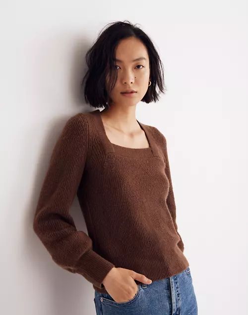 Melwood Square-Neck Pullover Sweater in Coziest Yarn | Madewell