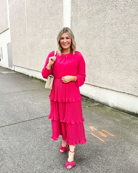 This dress is spring and summer perfection. I especially love the color. It does run a bit generous so if in between sizes go down. These shoes are the perfect addition to the outfit! 

#LTKShoeCrush #LTKFindsUnder50 #LTKSaleAlert