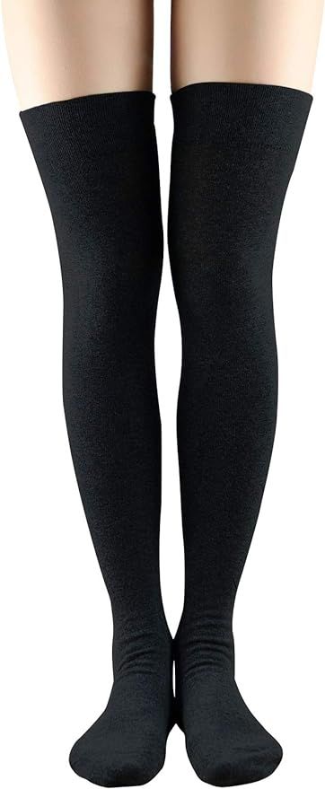 Women Non Slip Thigh High Socks Fashion Tube Stockings above Knee Cosplay Socks | Amazon (US)