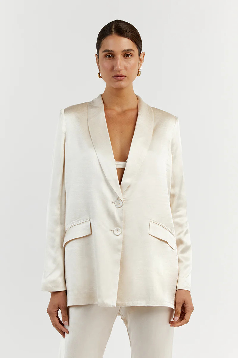 AISLE PEARL SATIN BLAZER | DISSH