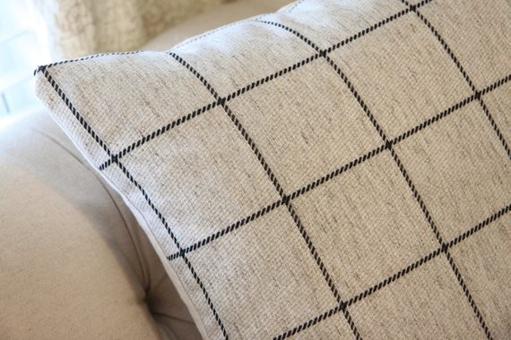 Check Pillow Cover- Black Gray & Ivory Plaid Pillow Cover -Light Gray Ivory Pillow - Throw Pillow -  | Etsy (CAD)