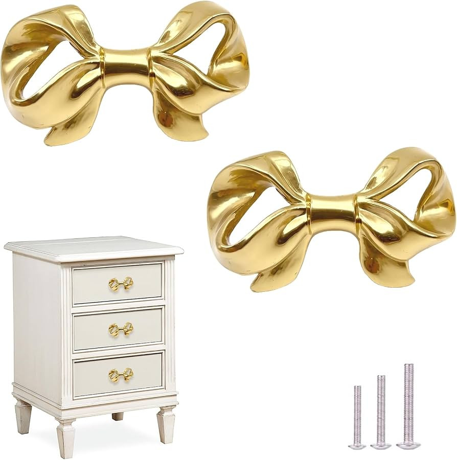 Thick Brass Bow Shape Cabinets Knobs for Cabinet Drawer Cupboard Pulls Handle Perfect Decor Furni... | Amazon (US)