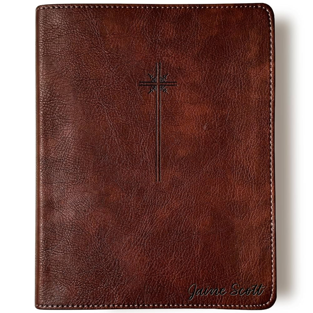 Personalized NIV Journaling Bible, Brown With Large Cross, Option to Customize with Hand Lettered Name on Cover… | Amazon (US)